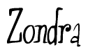 Cursive Script 'Zondra' Text