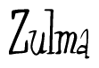 The image is of the word Zulma stylized in a cursive script.