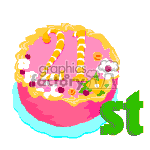   This image features a colorful birthday cake with the number 21 on top, indicating a 21st birthday celebration. The cake is decorated with pink icing, various candies, and what appears to be whipped cream or icing dollops. There