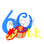   The clipart image depicts the number 60th in a large blue font with a celebratory design indicating a 60th birthday or anniversary. Alongside the number, there