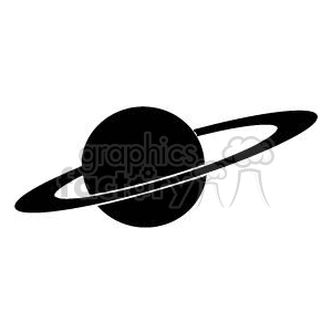 Black and white Saturn planet