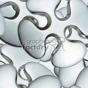 An abstract clipart image featuring interconnected, metallic, puzzle-like pieces with smooth and rounded edges.