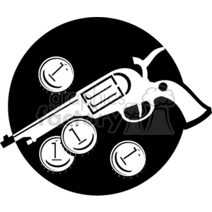 Cowboy Revolver and Coins