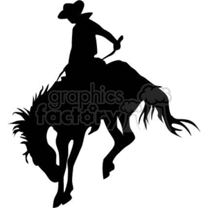 cowboy on a bronco horse