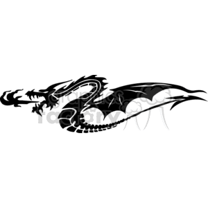 Black Dragon Silhouette - Vinyl-Ready Tattoo Design
