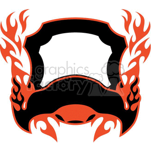 A clipart image featuring a stylized racing helmet with a flaming design in black and red. The flames emerge from the sides and bottom of the helmet, creating an intense and dynamic effect.