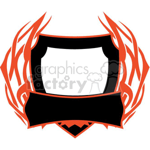 Flaming Frame with Blank Banner