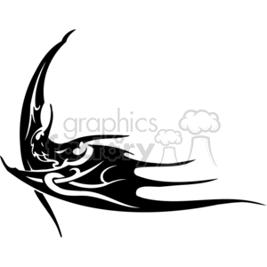 Black and white scary bat flying with unusually positioned wings