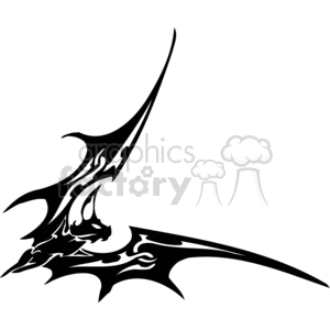 Black and white evil looking bat, side-angled