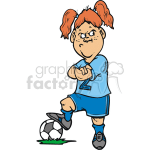 Mad female soccer player.