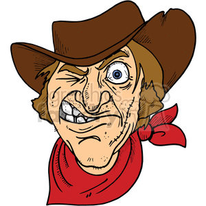 Funny Angry Cowboy Cartoon