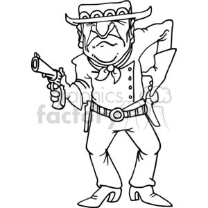 Funny Cartoon Cowboy Gunslinger