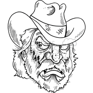 Cartoon Angry Cowboy