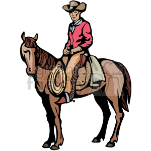 Western Cowboy Riding Horse