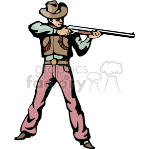 Western Cowboy Aiming Rifle