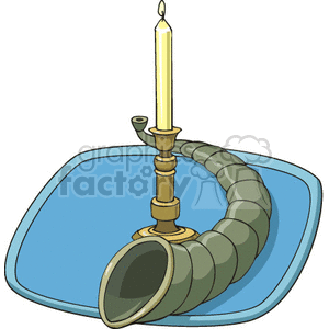 Cornucopia with candle