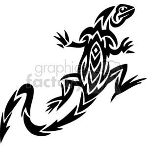 The image shows a stylized tribal lizard. It features bold black lines and shapes that create an abstract and artistic representation suitable for vinyl cutting.