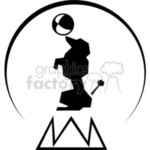 Circus Dog : Dog Balancing Ball Silhouette