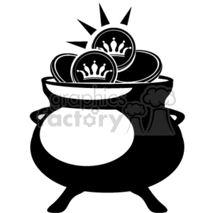 A Black and White Pot of Royalty Coins