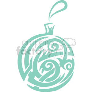 A stylized Christmas ornament with elegant swirling patterns, designed in a vinyl-ready format.