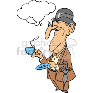 Man holding his cup of tea