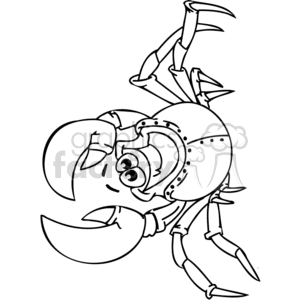 Funny Cartoon Crab Wearing Armor