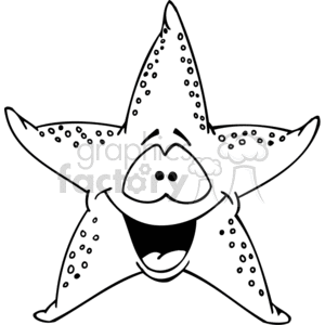 black and white happy starfish