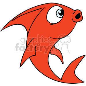 This clipart image features a stylized, cartoonish red fish with a humorous expression. The fish has a large eye and its mouth is shaped in a way that looks like it's puckering up or surprised.