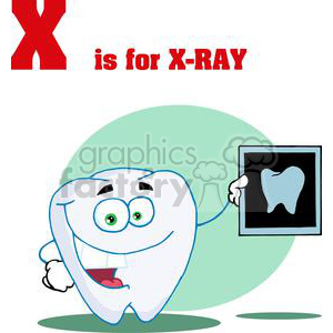 Cartoon Tooth with Dental X-Ray