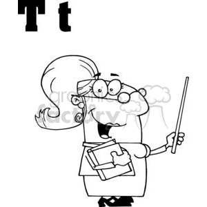 Cartoon Teacher with Letter T