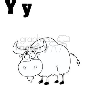 black and white yak clipart
