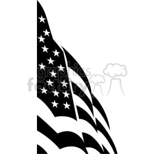 Black and white stars and stripes USA flag clipart - Graphics Factory