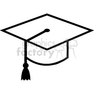 Outline clipart of a graduation mortarboard cap, symbolizing school and education.