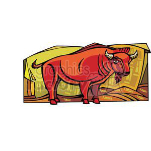 Colorful vector illustration of a bull, representing the Taurus zodiac sign.