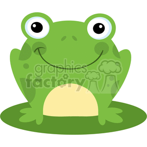 Cartoon-Happy-Frog-Character-On-A-Lilypad