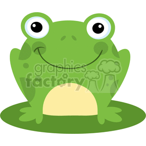 Smiling Cartoon Frog on Lily Pad - Cute Amphibian