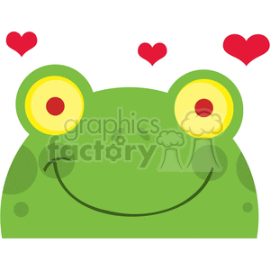 Cartoon Frog with Hearts - Cute Amphibian Love