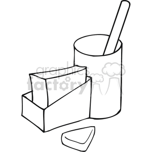 Black and white outline of an organizing container 