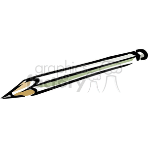 Clipart image of a sharpened wooden pencil with an eraser, commonly used as a writing tool for education.