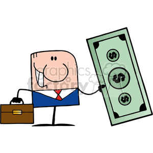 businessman with a huge dollar