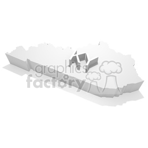 3D clipart image of the state of Kentucky in the United States with the letters 'KY' on top.