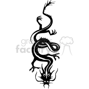 The image is a black and white vector representation of a Chinese dragon. The dragon design is stylized with flowing lines and sharp edges, making it suitable for vinyl cutting or as a tattoo design.