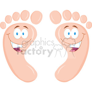 Cartoon Happy Bare Feet - Comical and Cute Foot