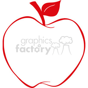 Download 12923 Rf Clipart Illustration Apple With Red Outline Clipart Commercial Use Gif Jpg Png Eps Svg Ai Pdf Clipart 385176 Graphics Factory