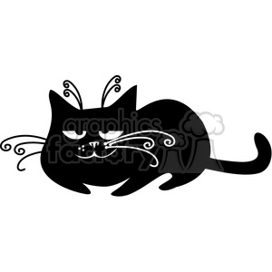 Stylized Black Cat - Cute Feline Silhouette