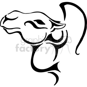 Stylized Camel Head - Tribal Tattoo Design