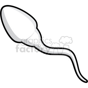 Illustration of a single sperm cell in a simplified and stylized design.