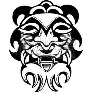 ancient tiki face masks clip art 005