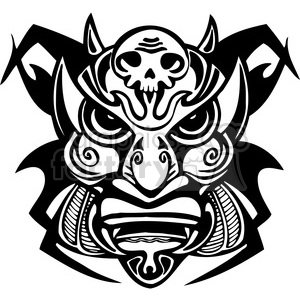 ancient tiki face masks clip art 001