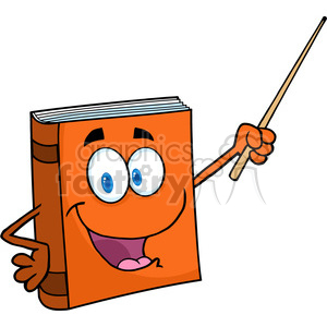 5190-Text-Book-Cartoon-Character-With-A-Pointer-Royalty-Free-RF-Clipart-Image
